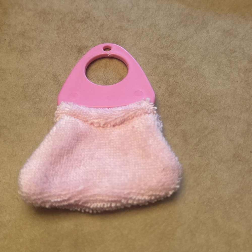 Barbie Doll Pink Purse Handbag Terry Cloth Plastic